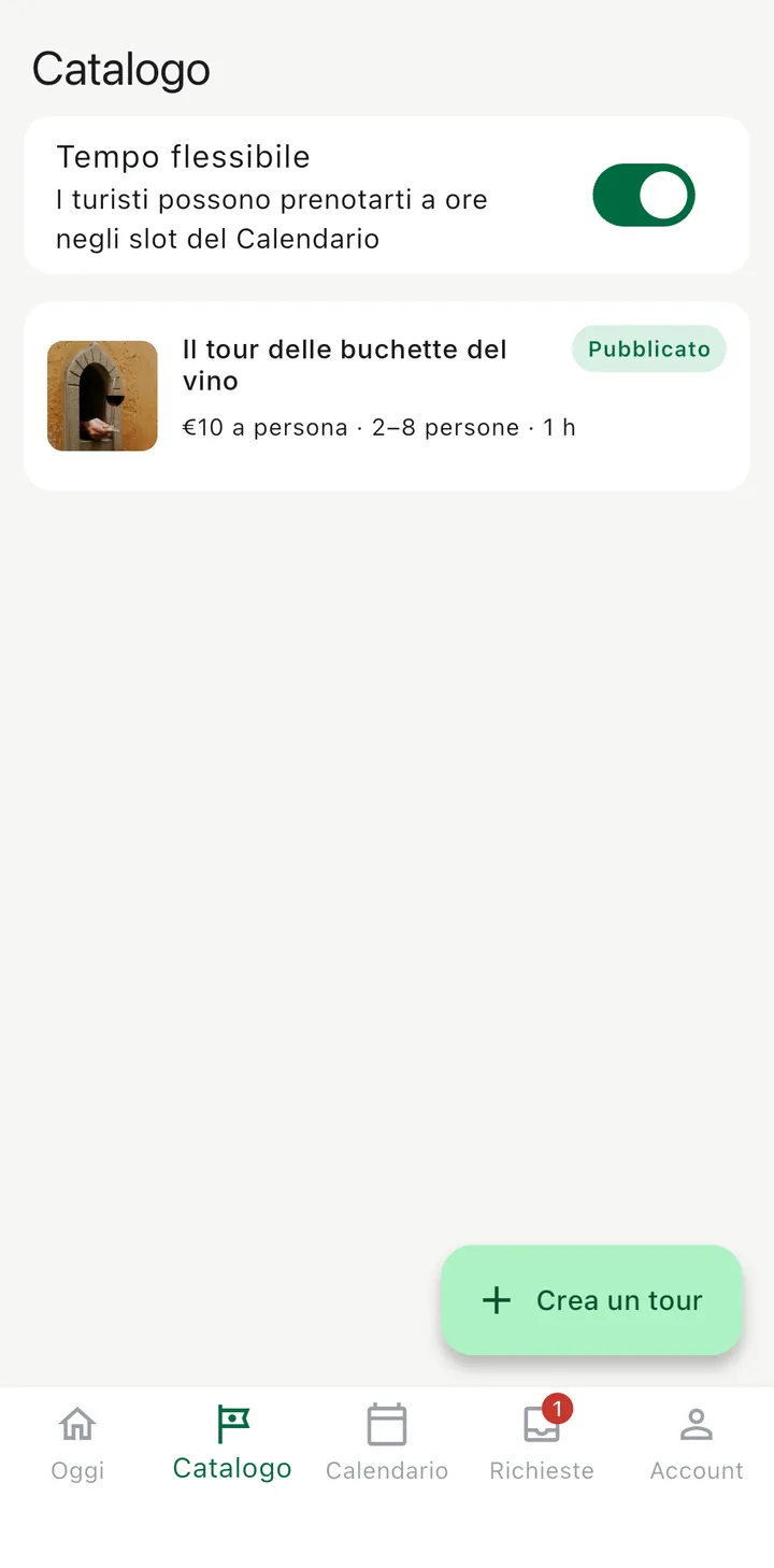 Catalogo dei tour