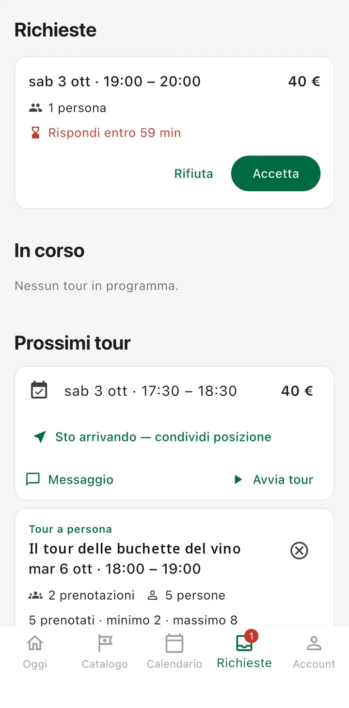 Richiesta con il tempo rimasto per rispondere