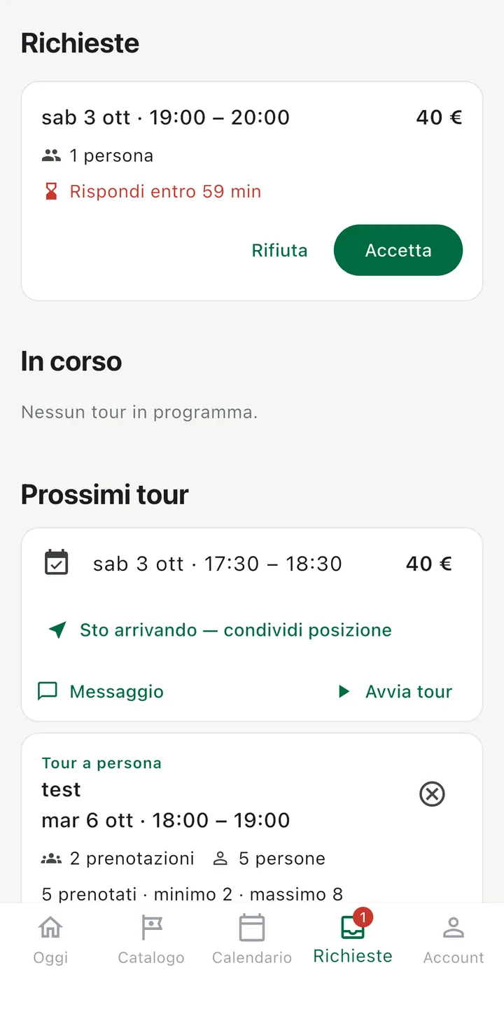 Richiesta con il tempo rimasto per rispondere